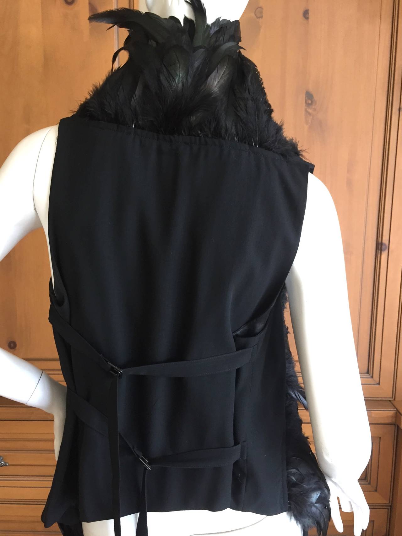 Ann Demeulemeester Dramatic Feather Vest In New Condition In Cloverdale, CA