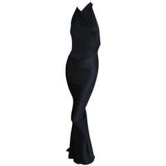 Azzedine Alaia Rare Vintage Black Backless Halter Dress