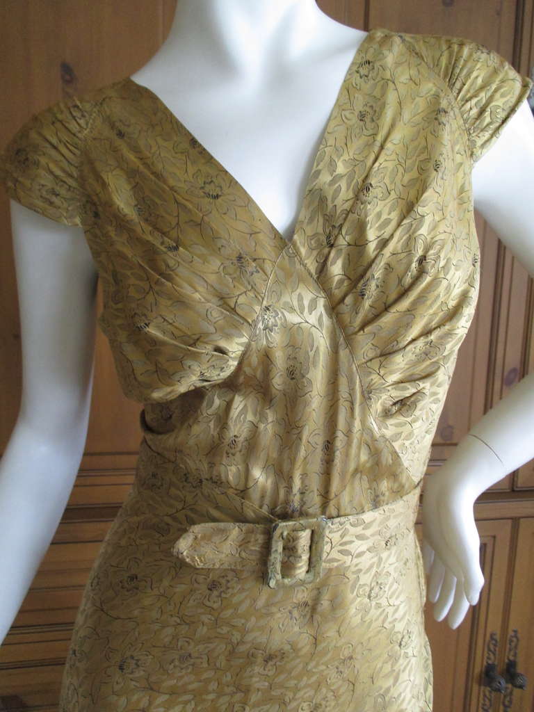 1930's Gold Belted Evening Dress 4