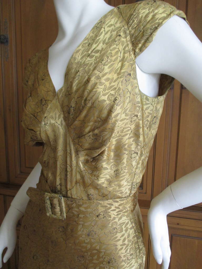 1930's Gold Belted Evening Dress 2
