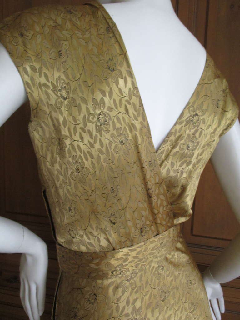 1930's Gold Belted Evening Dress 1