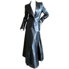 Retro Ann Demeulemeester Black Leather Suit