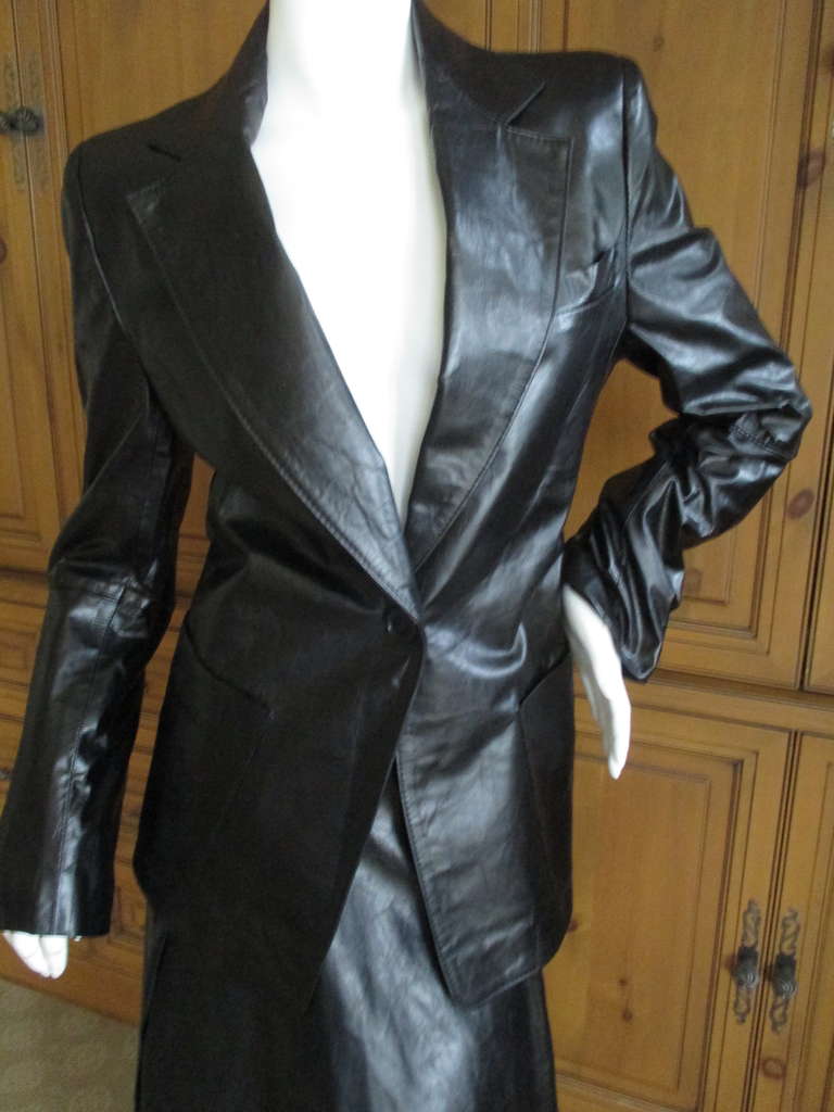 Women's Ann Demeulemeester Black Leather Suit
