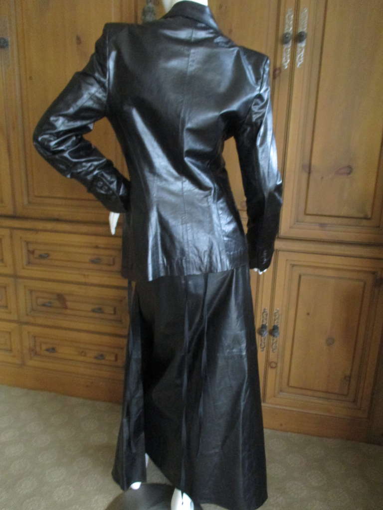 Ann Demeulemeester Black Leather Suit 1