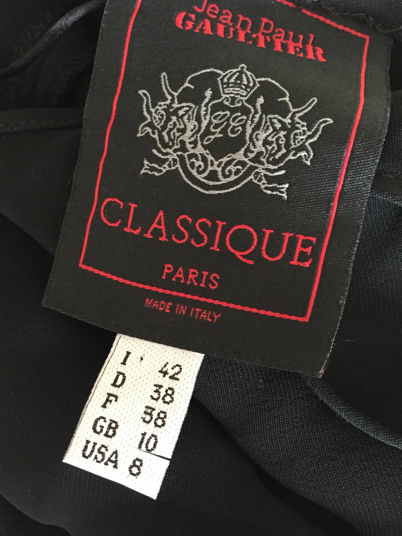 Jean Paul Gaultier Classique Long Black Dress Size 38 3