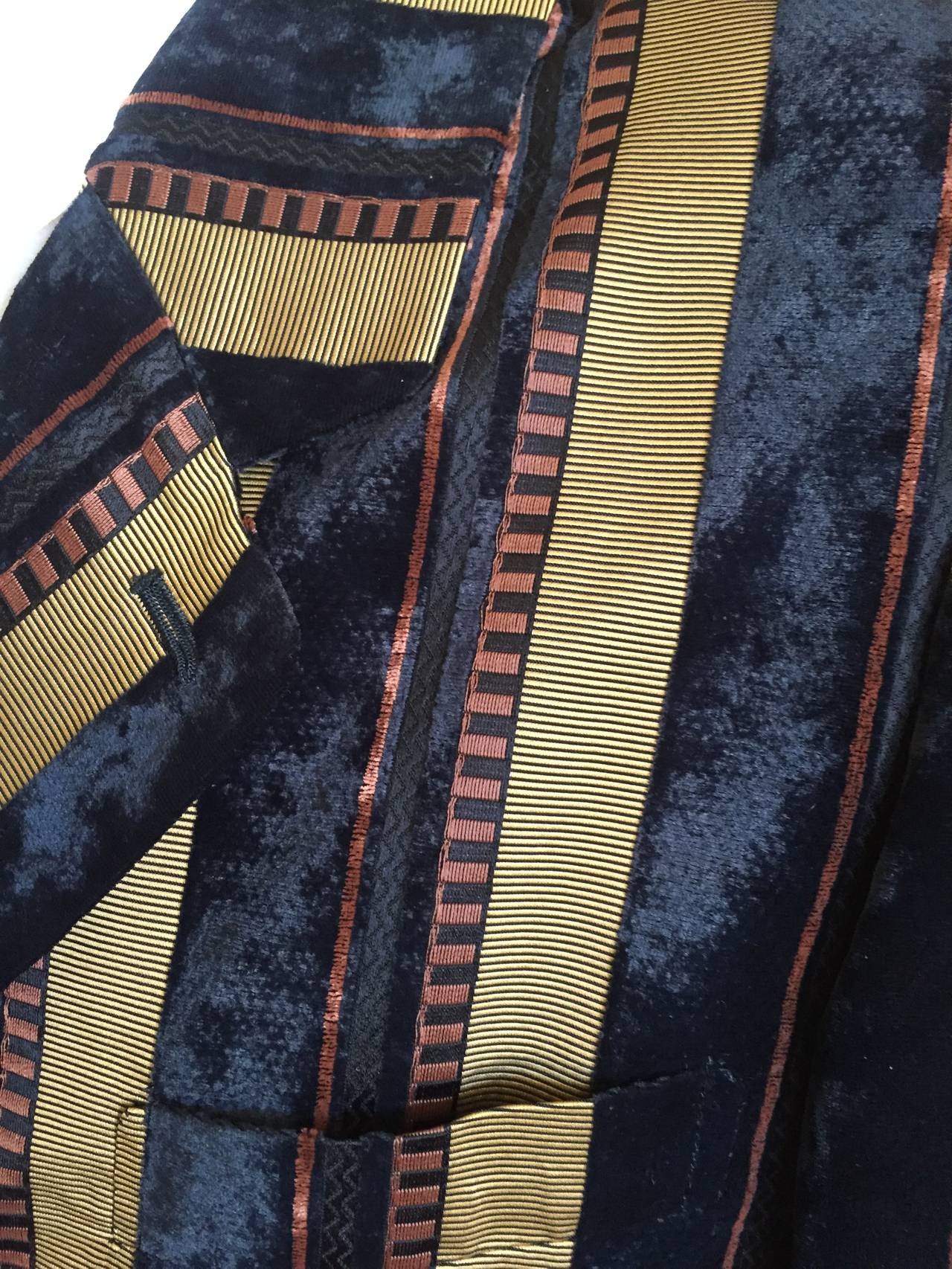 Matsuda Vintage Velvet & Ribbon Cropped Men's Jacket. In Excellent Condition In Cloverdale, CA
