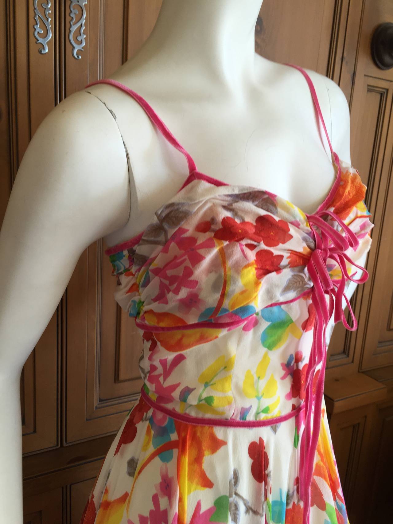 galliano silk floral dress