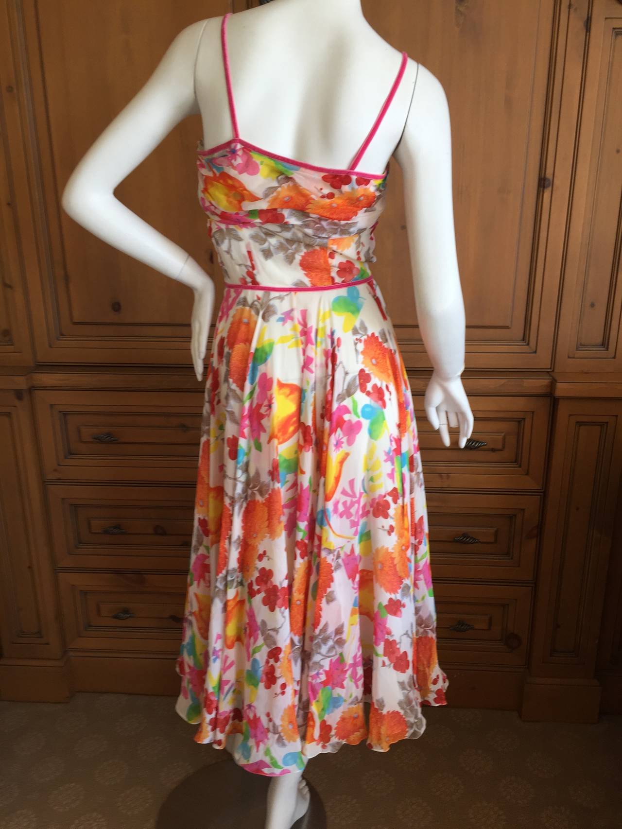 Women's Christian Dior by John Galliano Festive Silk Floral Dress