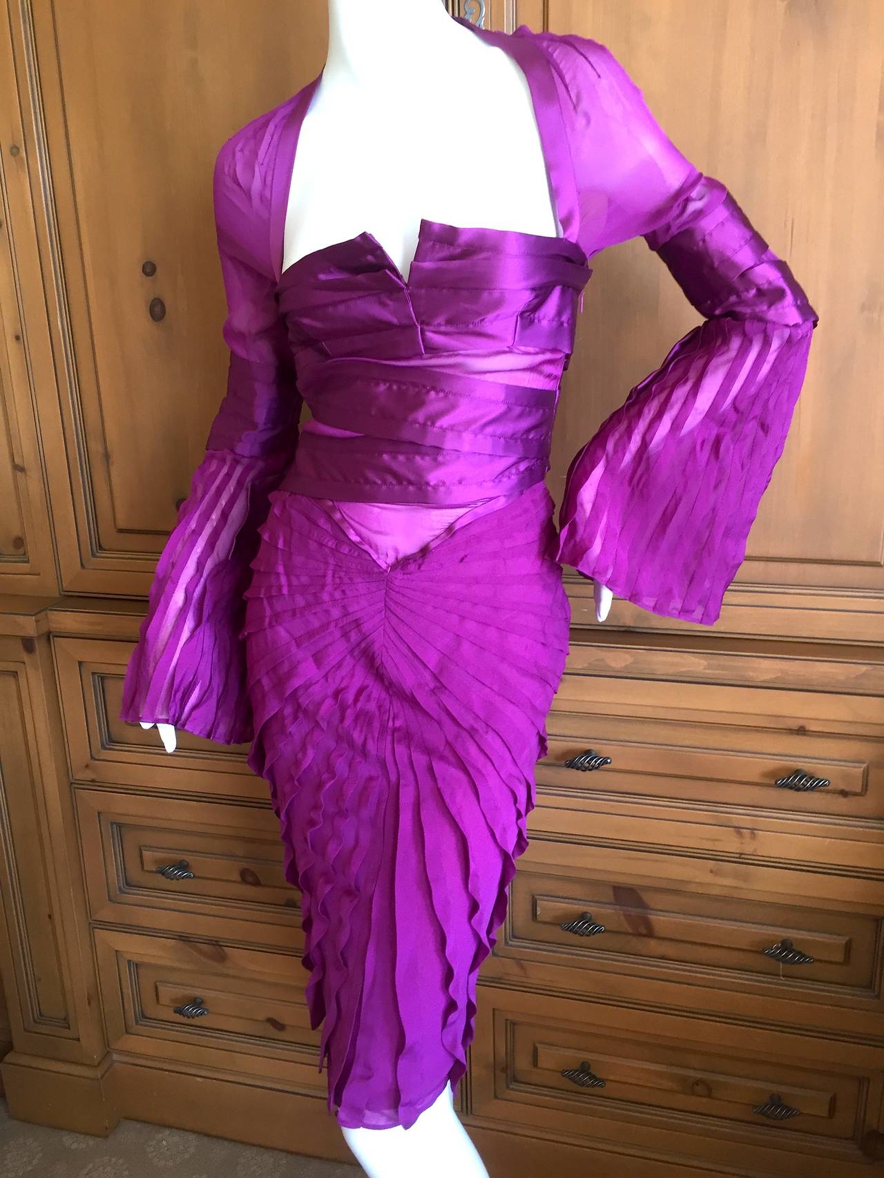 Gucci by Tom Ford Purple Silk Dress F' 2004 NWT 2