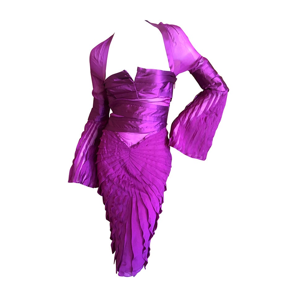 Gucci by Tom Ford Purple Silk Dress F' 2004 NWT