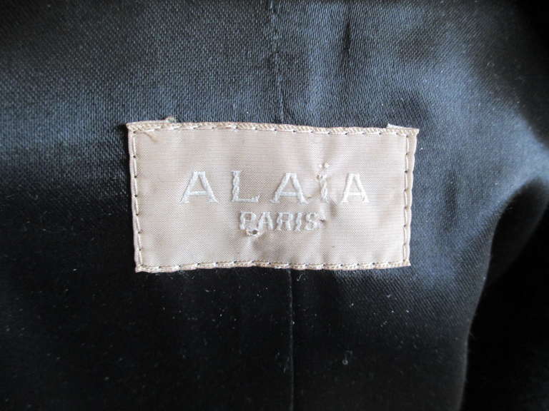 Azzedine Alaia Black Wool Coat with Fringe 3