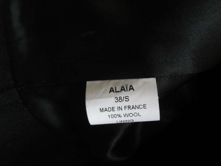 Azzedine Alaia Black Wool Coat with Fringe 4