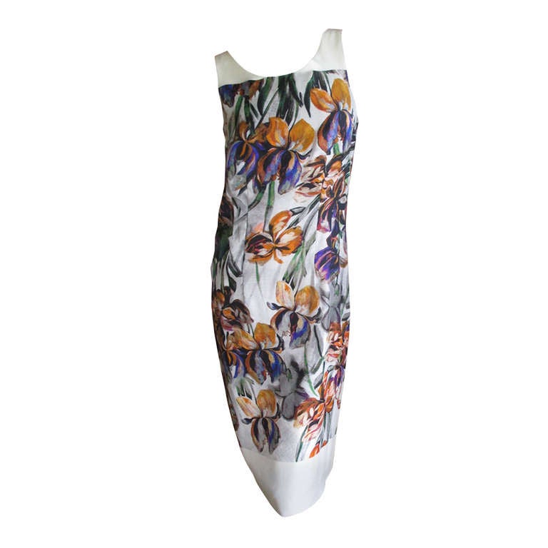 Dries van Noten Iris Print Silk Dress