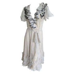 Balenciaga Romantic Ruffled Floral Silk Wrap Dress