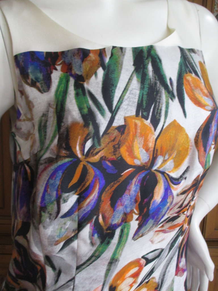 Dries van Noten Iris Print Silk Dress In Excellent Condition In Cloverdale, CA