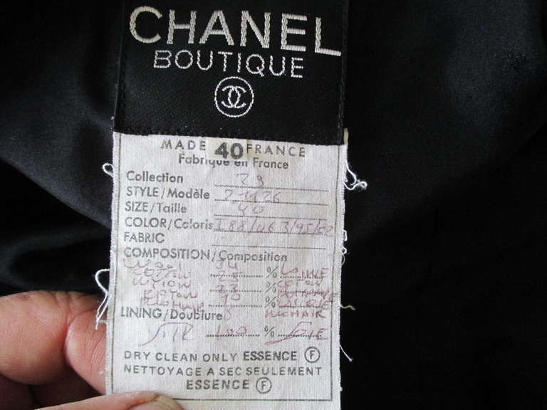 Chanel / Lagerfeld 1991 Boucle Belted Jacket with Leather Sleeves 2