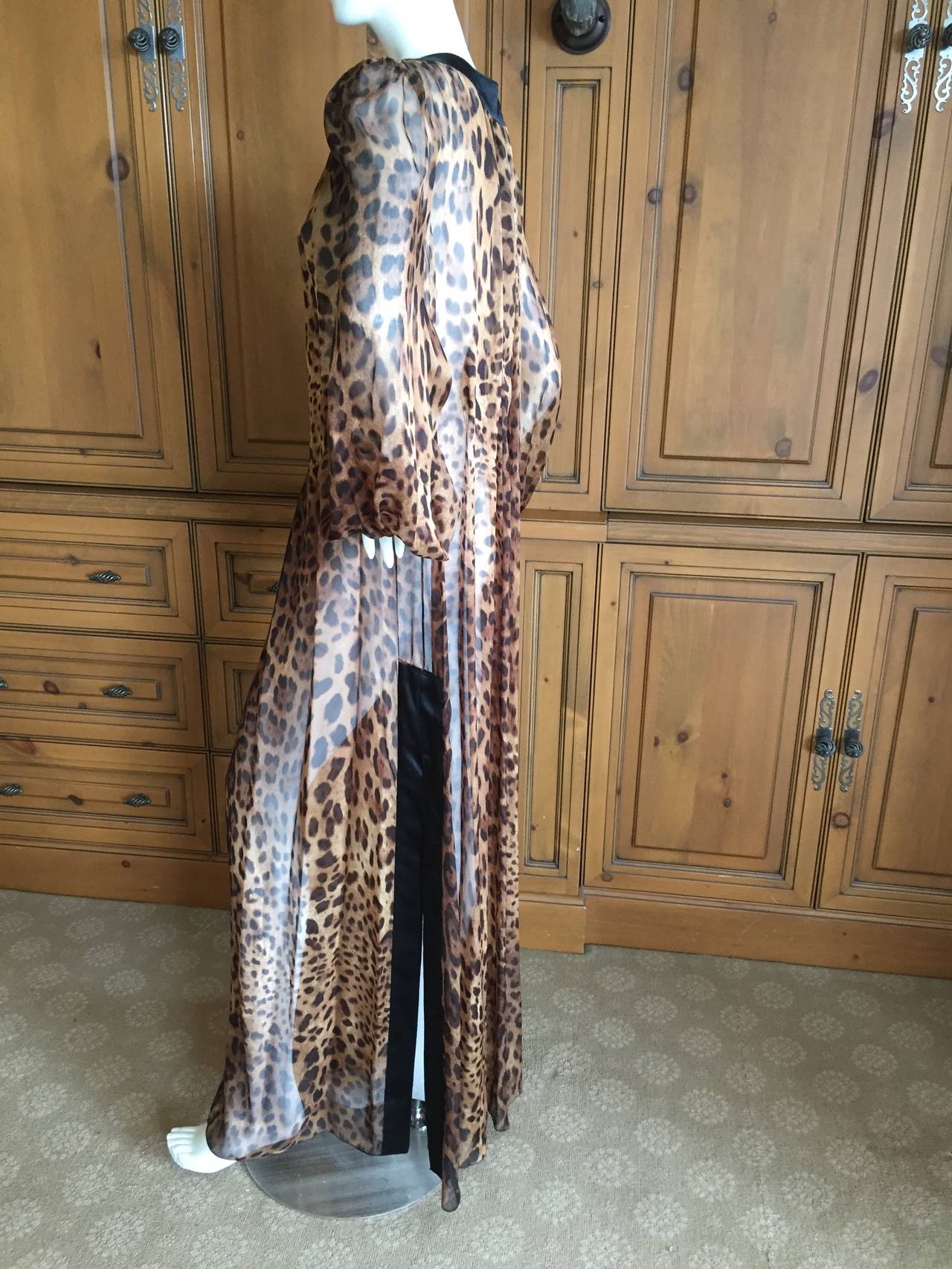 Dolce & Gabbana Silk Leopard Print Bell Sleeve Caftan 3