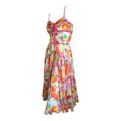 Christian Dior by John Galliano Festive Silk Floral Dress