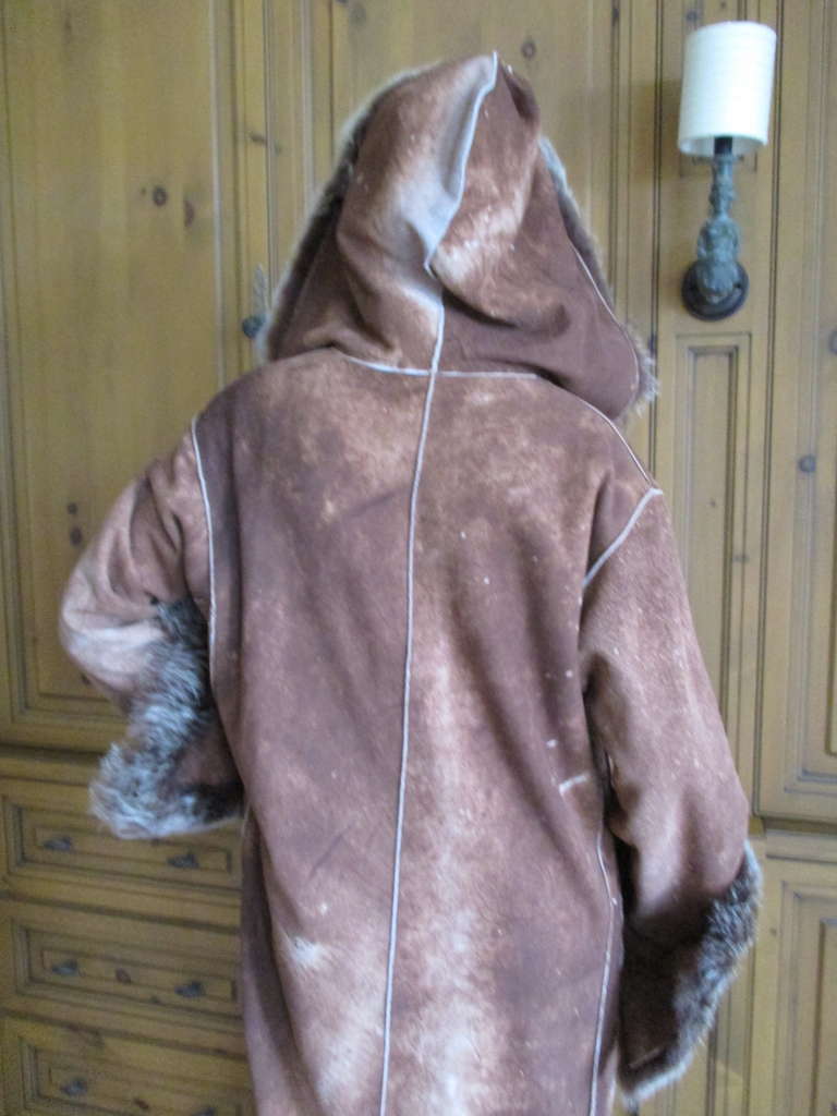 Fendi Vintage Distressed Suede Duster Coat 2