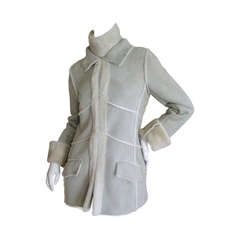 Chanel Shearling Jacket with Detachable Scarf / Collar