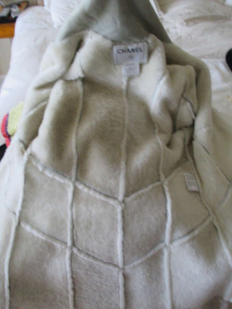 Women's Chanel Shearling Jacket with Detachable Scarf / Collar