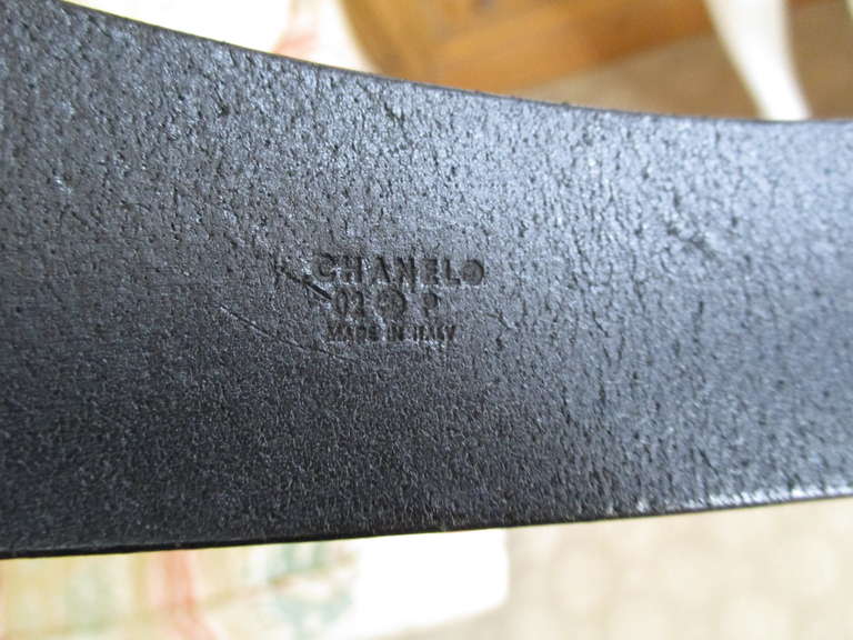 Chanel Black Leather Belt with Gold Hardware 2002  90/36 1