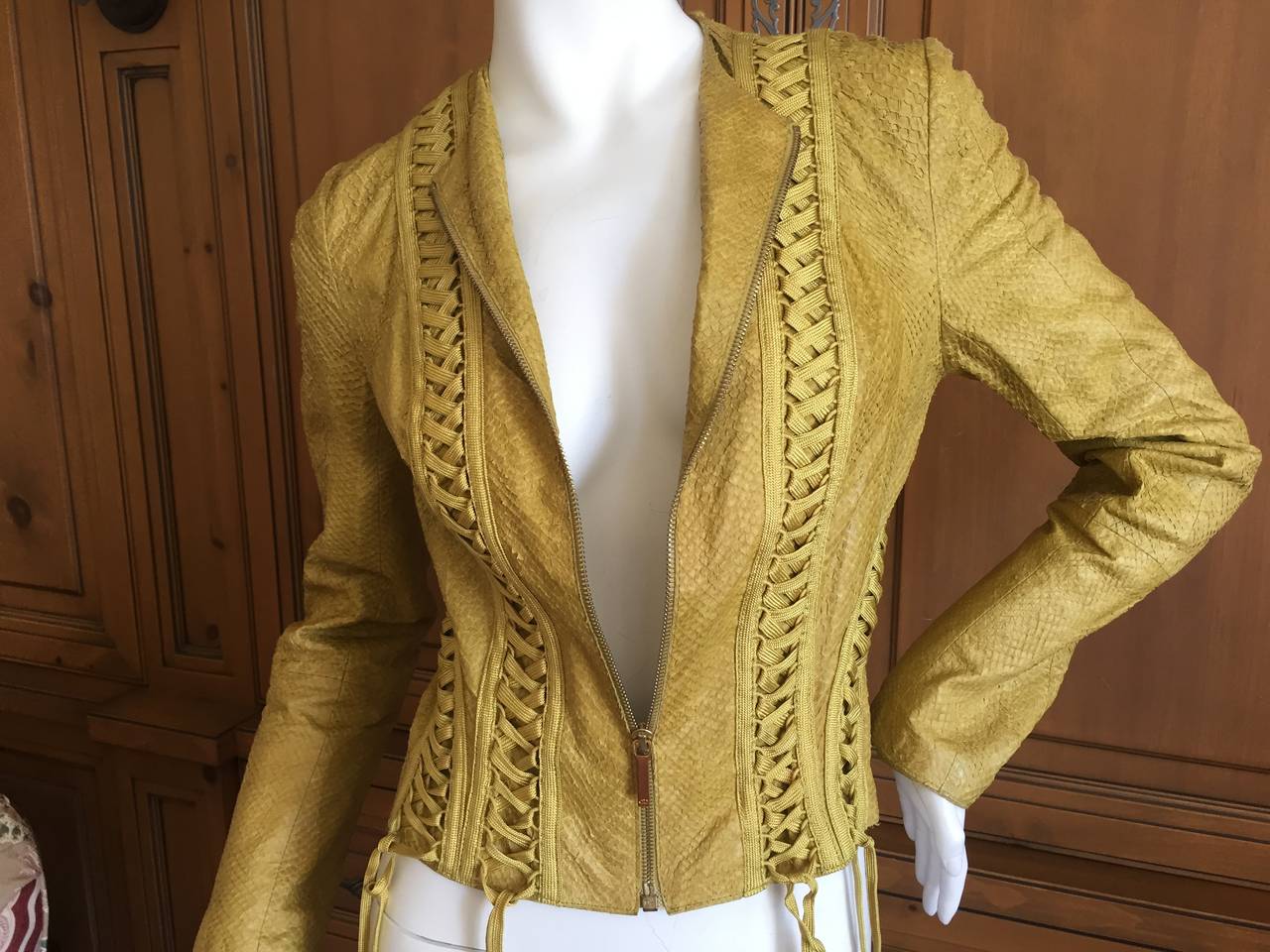 Christian Dior by John Galliano Exotic Skin Corset Lace Jacket In Excellent Condition In Cloverdale, CA