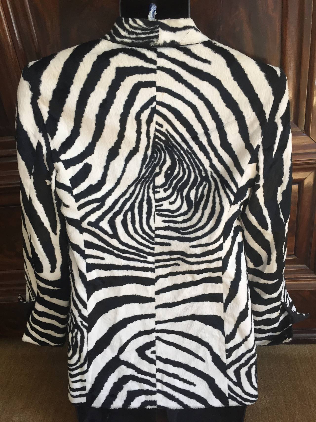 Women's Gianfranco Ferre Plush Zebra Jacket