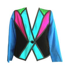 Yves Saint Laurent Stained Glass Color Block Vintage Jacket