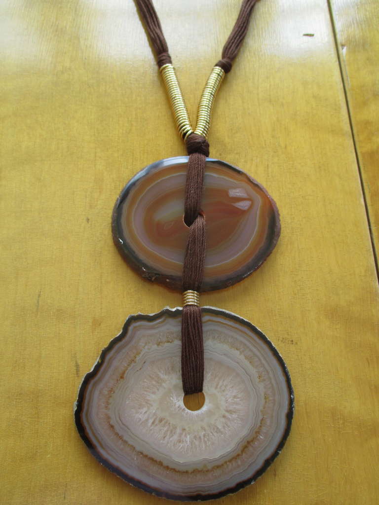 Yves Saint Laurent Vintage Agate Necklace In Excellent Condition In Cloverdale, CA