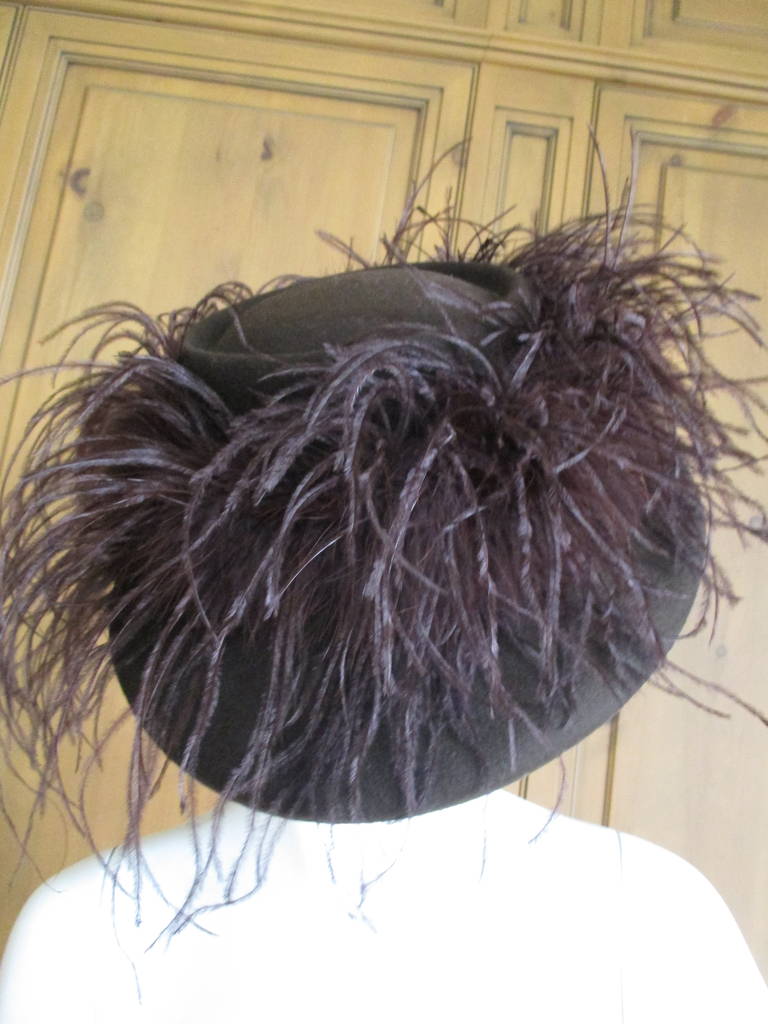 Women's Ostrich Feather Wide Brim Hat