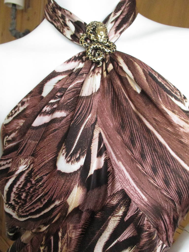 Women's Roberto Cavalli Feather Halter Gown