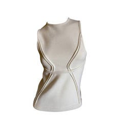 Ralph Rucci Ivory Cashmere Sleveless Top