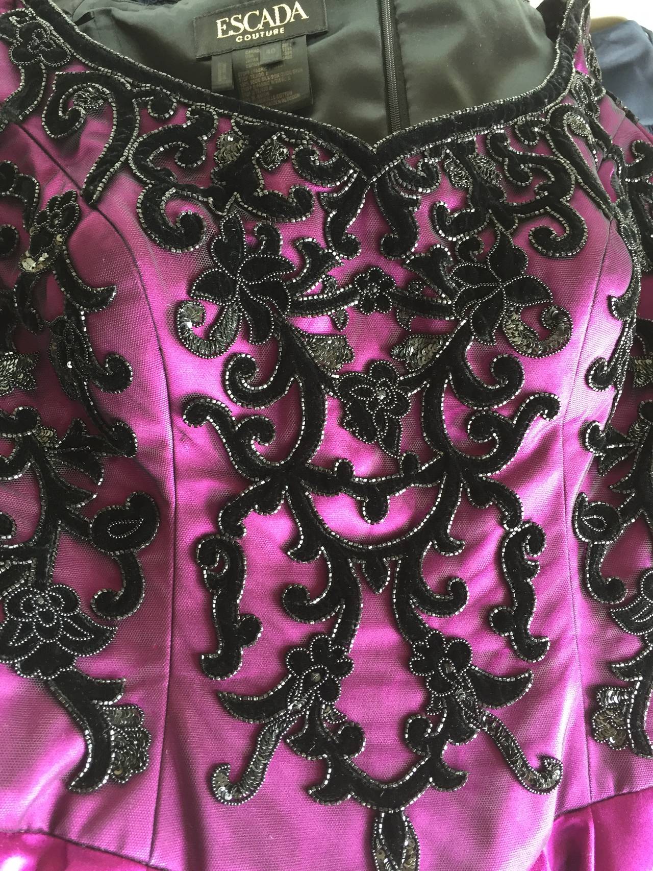 Women's Escada Couture Vintage Gown w Sequin Lace Details