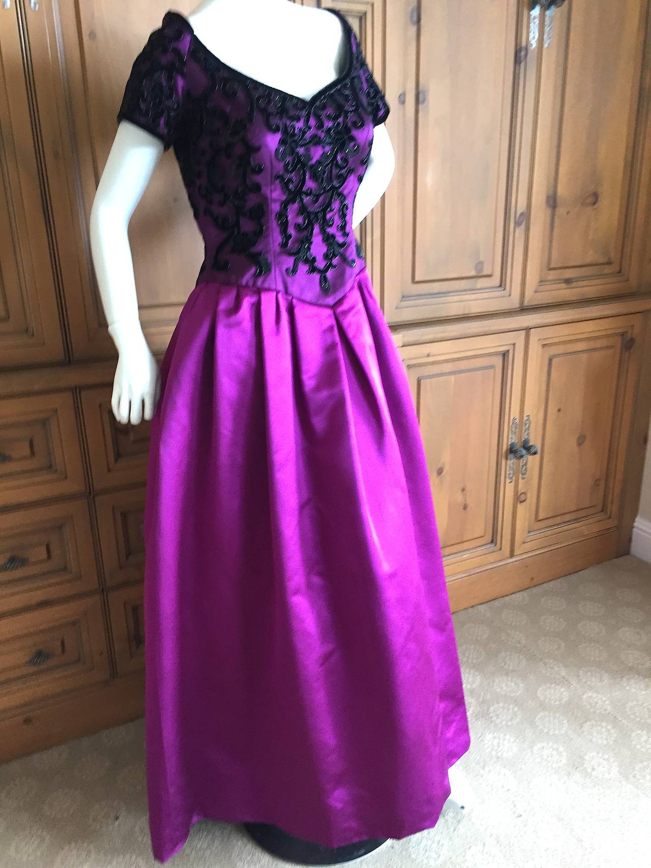 Escada Couture Vintage Gown w Sequin Lace Details 2