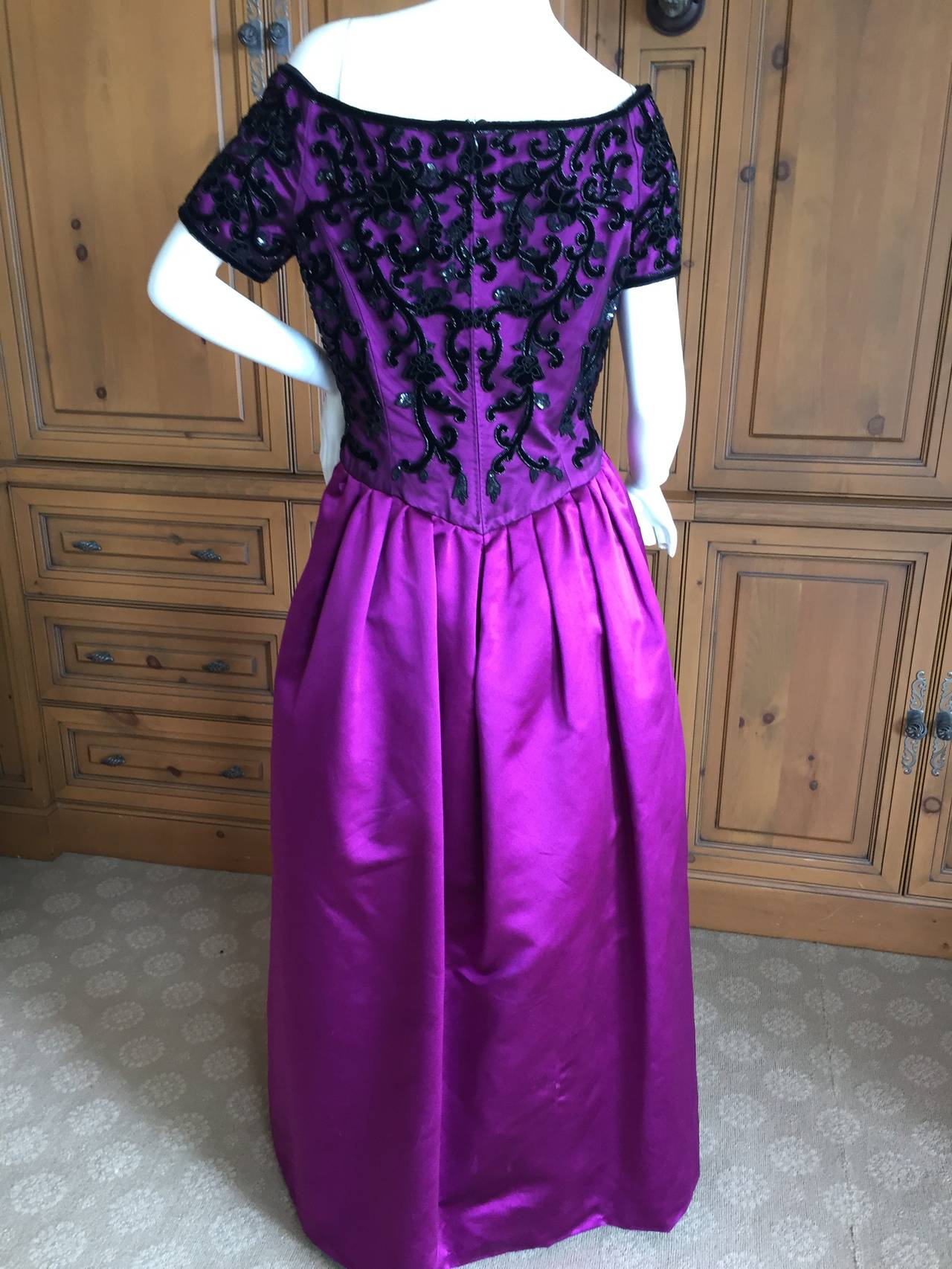 Escada Couture Vintage Gown w Sequin Lace Details 3