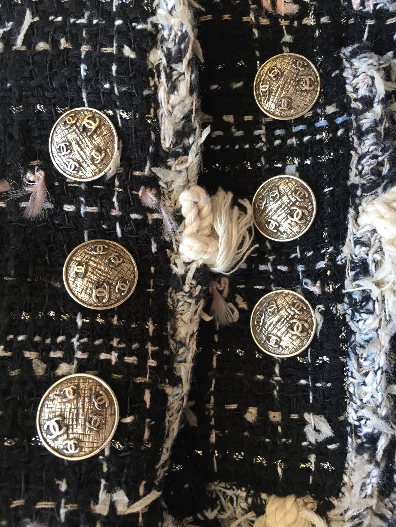 Chanel Belted Black Fantasy Tweed Jacket 5