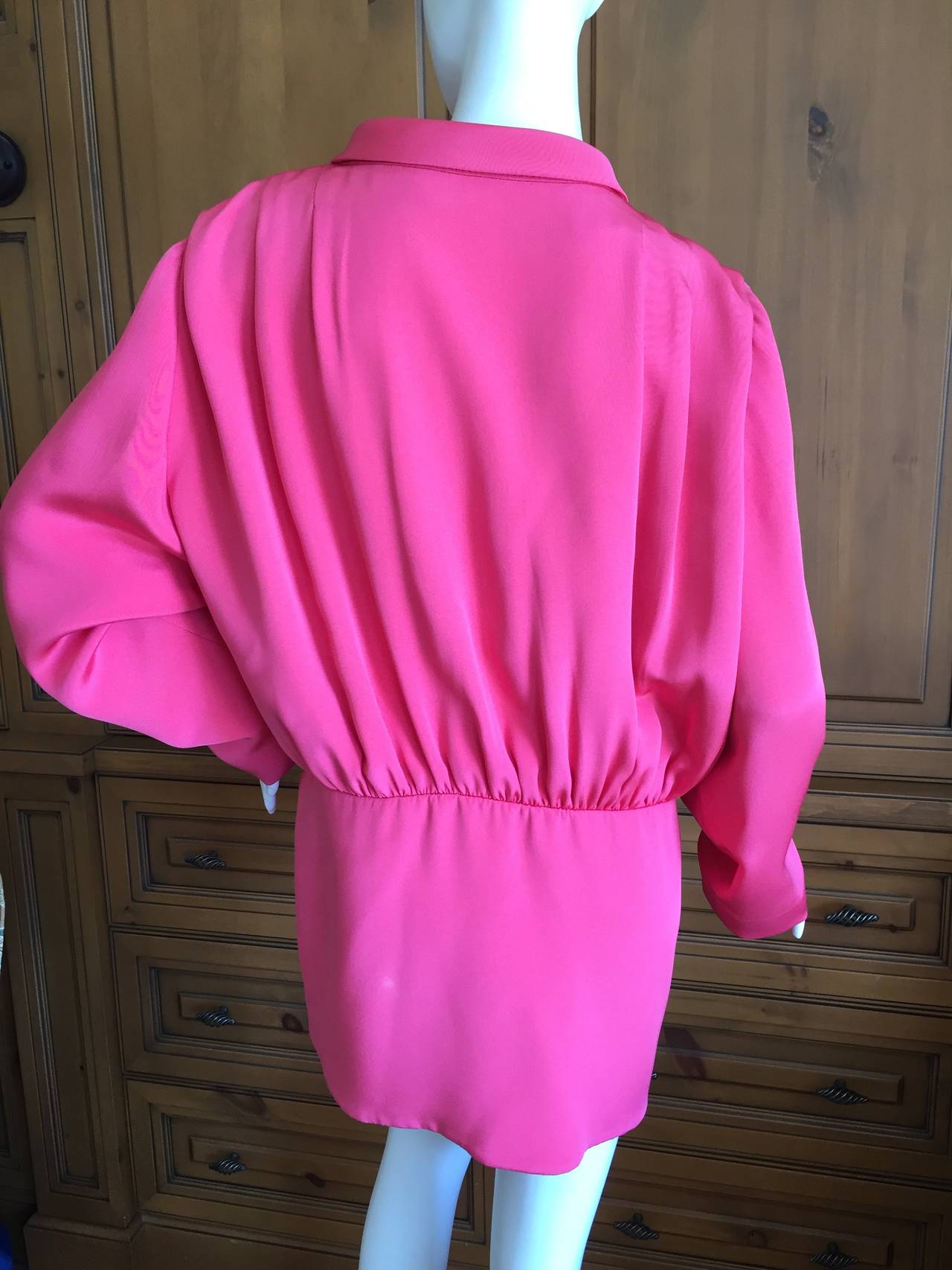 Galanos Hot Pink Silk Jacket For Sale 1