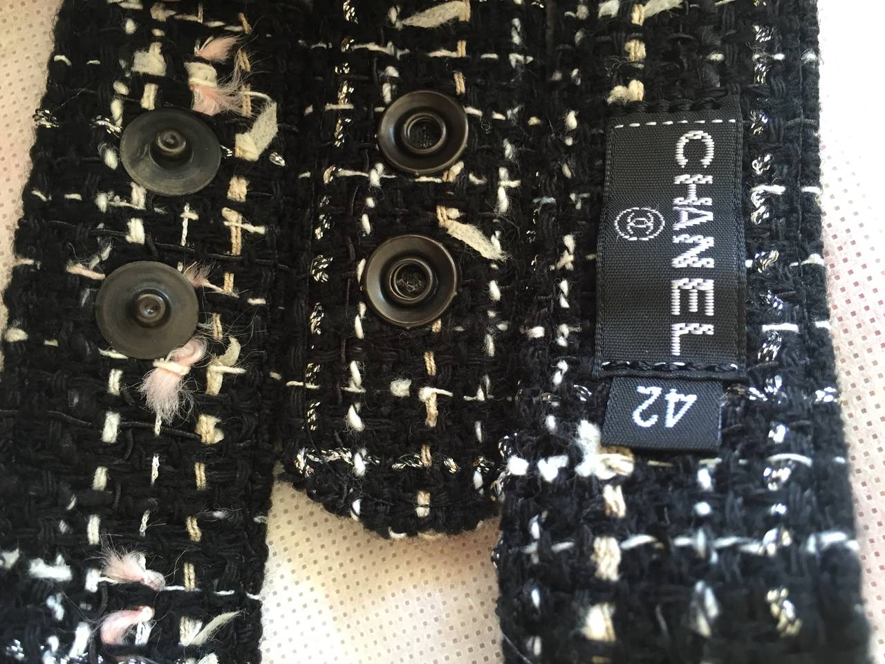 Chanel Belted Black Fantasy Tweed Jacket 1
