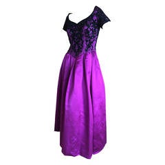 Escada Couture Vintage Gown w Sequin Lace Details
