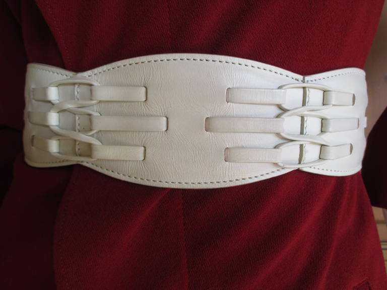 Azzedine Alaia White Leather Belt
65cm      25 1/2