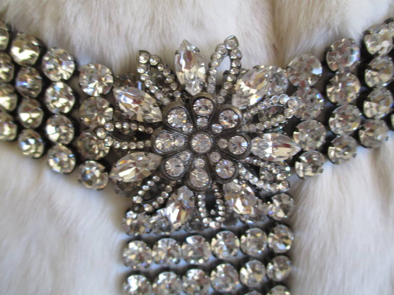 Dolce & Gabbana Large Swarovski Crystal Belt with a cascading waterfall of crystal fringe.
This is stunning, a real entrance maker.
I styled it as a necklace too.