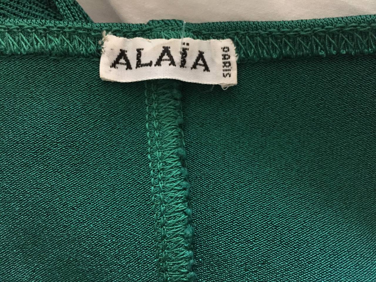 Alaia Vintage 1990 Green Dress w. Fishtail Back 2