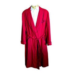 Turnbull & Asser London Red Mens Robe w Blue Piping