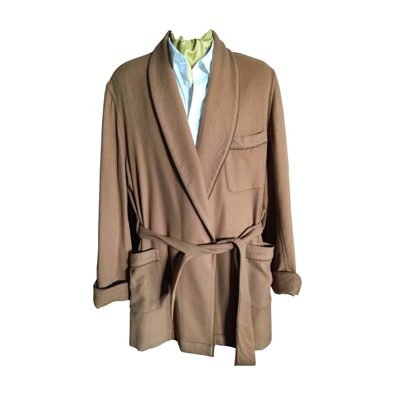 Loro Piana Pure Cashmere Mens Short Robe / Smoking Jacket