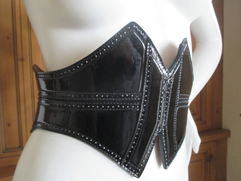 Alaia Black Patent Leather Belt  in Box
6 1/2