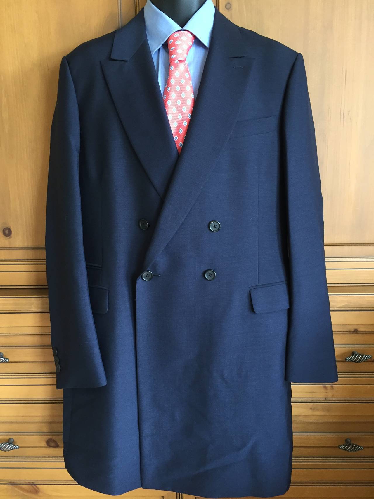 Prada Elegant Mens Mohair Coat In Excellent Condition For Sale In Cloverdale, CA