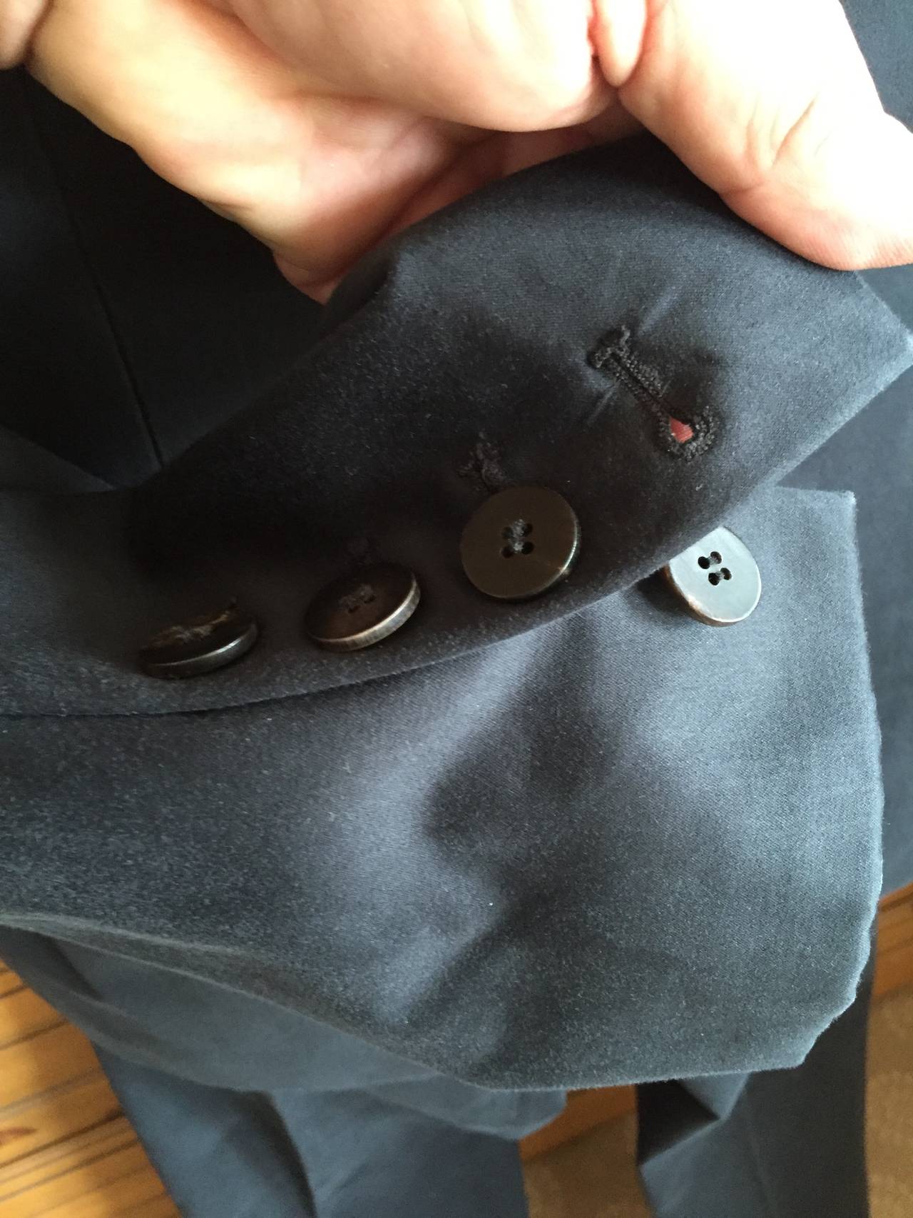 Chado Ralph Rucci Custom Black Cotton Mens Suit For Sale 1