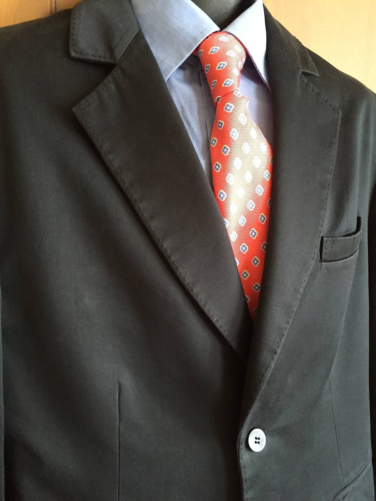 Chado Ralph Rucci Custom Black Cotton Mens Suit For Sale 3