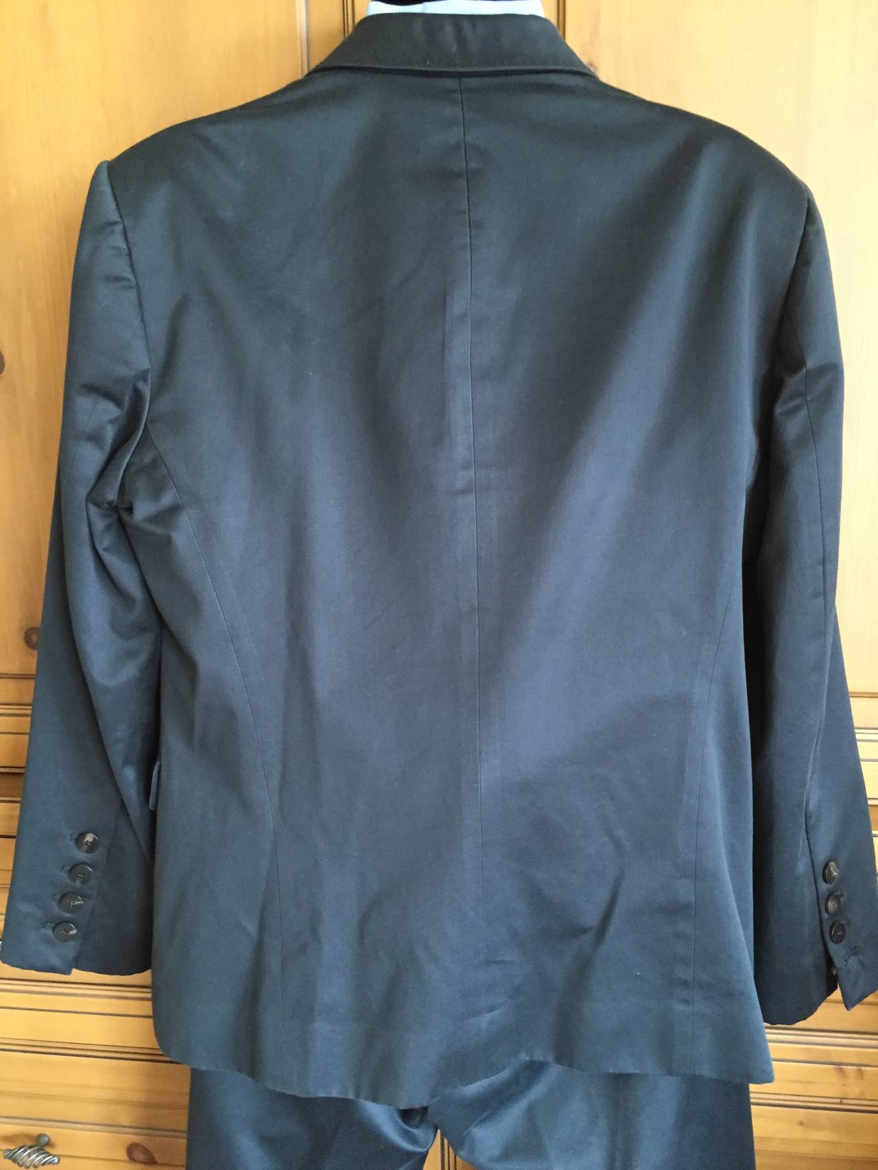 Chado Ralph Rucci Custom Black Cotton Mens Suit For Sale 4